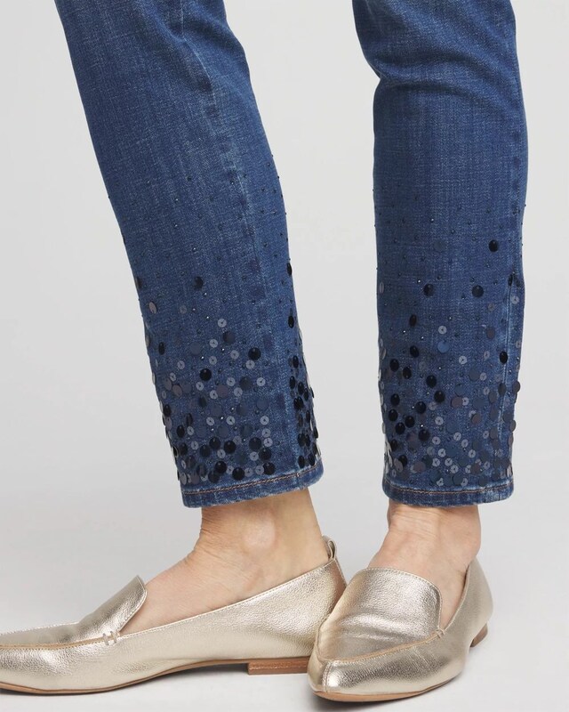 Girlfriend Sequin Ankle Jeans - image 4